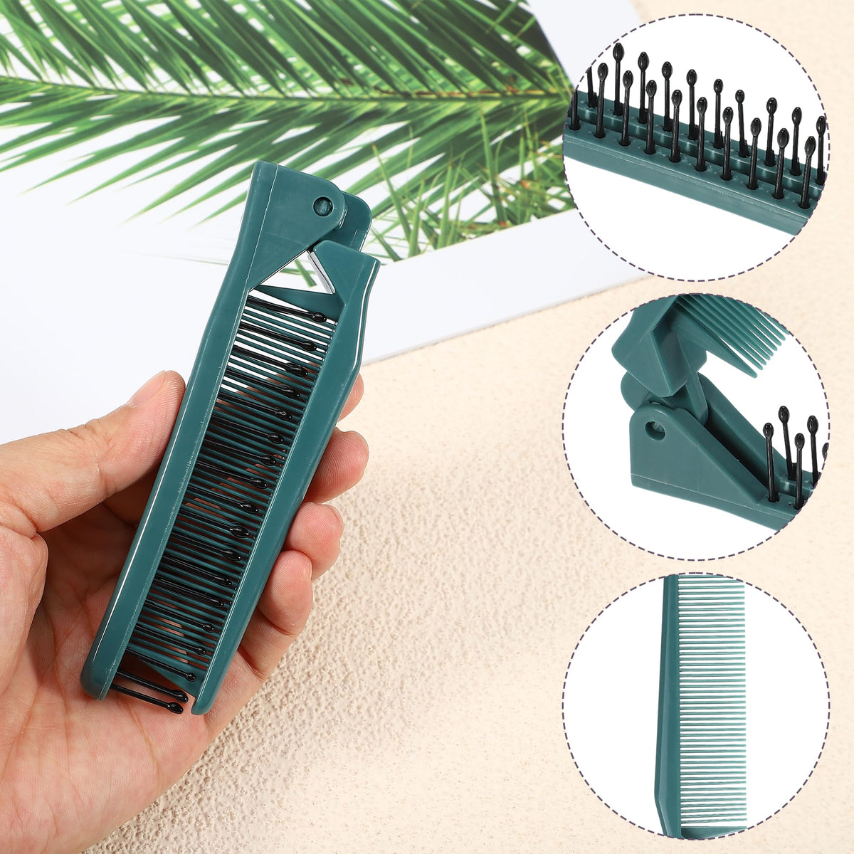 VOCOSTE Folding Hair Comb, Travel Portable Folding Mini Hair Comb, Green