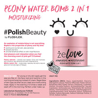 FLOSLEK Peony Water Aqua Bomb Face Cream | 50ml | Hydro Boost Soothing Gel | Contains White Water Lily | Liquid Moisturizer for Dry & Sensitive Skin | Cruelty-Free & Vegan