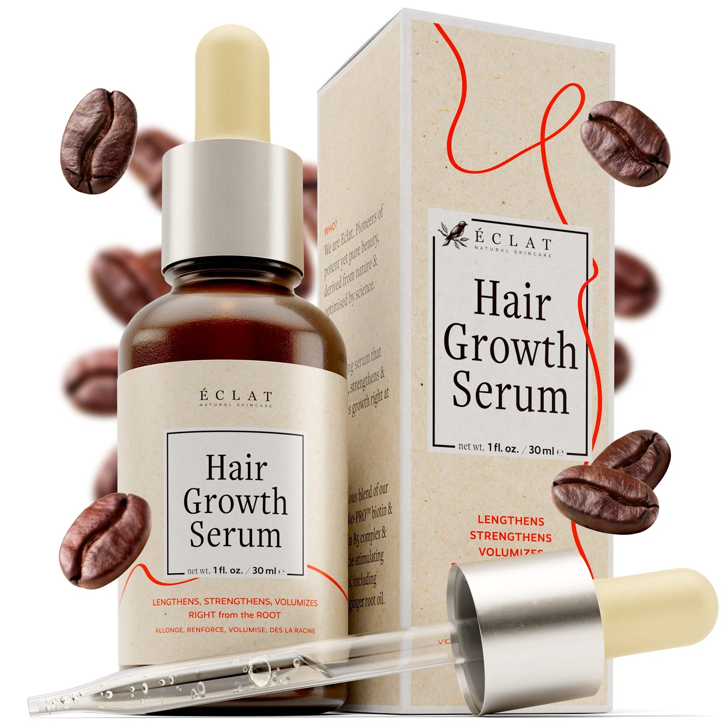 Hair Growth Serum - Hair Serum for Dry Damaged Hair, Hair Serum for Frizzy Hair - Biotin Oil Hair, Anti Frizz Hair Serum for Men and Women, Sulphate Free, Vegan