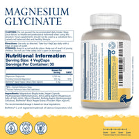 SOLARAY Magnesium Glycinate - 120 Vegan Capsules - High Strength Magnesium Bisglycinate Supplement - with Added Bioperine Black Pepper for Gentle Digestion - Lab Verified - Solaray