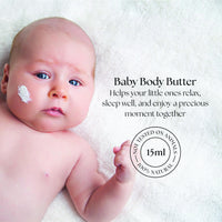 The Edinburgh Natural Skincare Company Ltd. Baby Body Butter – 100% Natural Travel Size Baby Lotion | With Shea Butter, Jojoba Oil, Coconut Oil, Beeswax | For Sensitive Skin, Nappy Rash & Eczema | 20ml | Edinburgh Natural Skincare