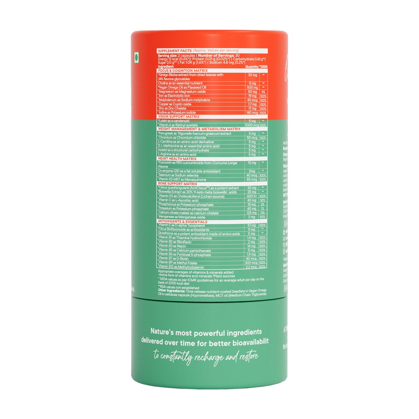 Wellbeing Nutrition Slow Multivitamin for Men 50+ 100% RDA of 16 Critical Vitamins & Minerals (60 Capsules)