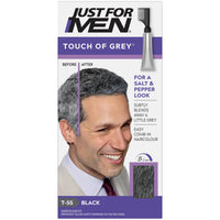 Just For Men Touch of Grey, Black Hair Dye, No Mix Comb-In Applicator For A Natural Salt & Pepper Look, Ammonia & Peroxide Free - T55