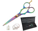 Sanguine Professional Hair Cutting Scissors, Hairdressing Scissors, Ultra-Sharp Japanese Convex Blades, Titanium Coated - 5.5 inch, Includes Case