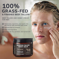 AxiomWarrior Beef Tallow Skin Care: Whipped Organic Beef Tallow Moisturizer Cream for Face & Body with Grass Fed & Finished - Hydrates, Smoothes, Nourishes Skin - Sensitive, Dry Skin - 2oz