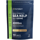 Horbäach Sea Kelp Tablets 4000mg | Natural Source of Iodine | 3 Months Supply | High Strength Kelp Extract | 180 Vegan Tablets | by Horbaach