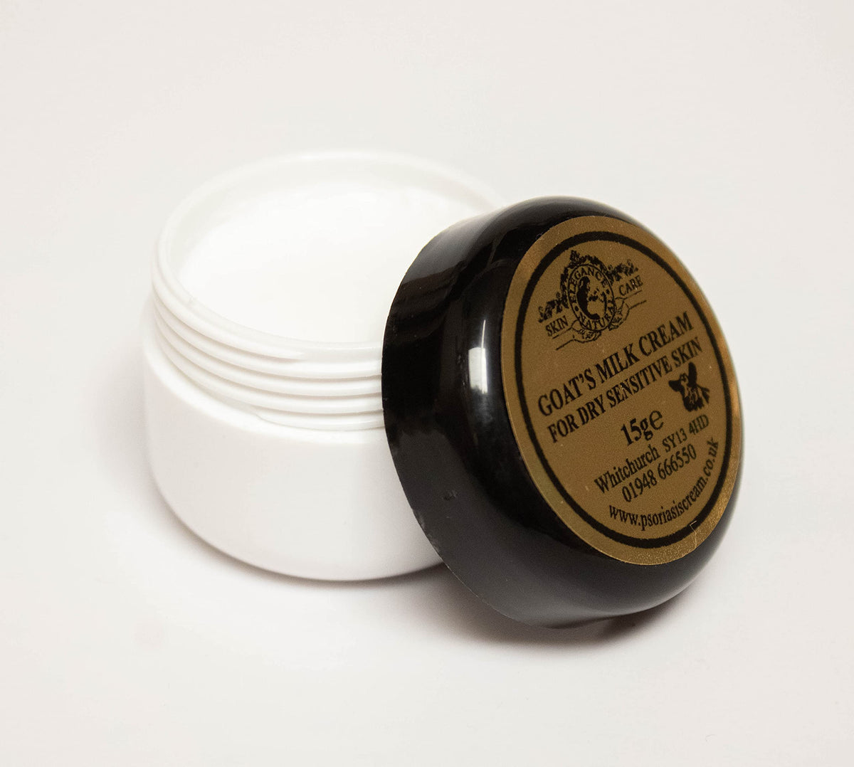 Goats Milk Moisturising Cream 15g by Elegance Natural Skin Care for dry sensitive skin Travel Size