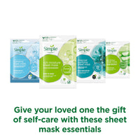 Simple Sheet Mask Collection Moisturising Gift Set with Headband & Wristbands of Beauty Products 4 piece