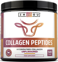 Nu U Nutrition Collagen Powder 500g - Hydrolysed Collagen Peptides Powder - High Protein Bovine Collagen Supplement - Grass Fed, Halal Certified - Rich in Amino Acids - for Hair, Nails & Skin - Zhou Nutrition