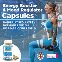 STRENGTH & SPICES100% Natural Vegan Food Supplements Strength & Spices Natural Thyroxine, Thyroid Supplement for Better Mood and Energy, Hormone Balance for Women and Men, Rich in Maca Root, Kelp, Ashwagandha and Brazil Nuts, 1000mg, 60 Capsules, Refill