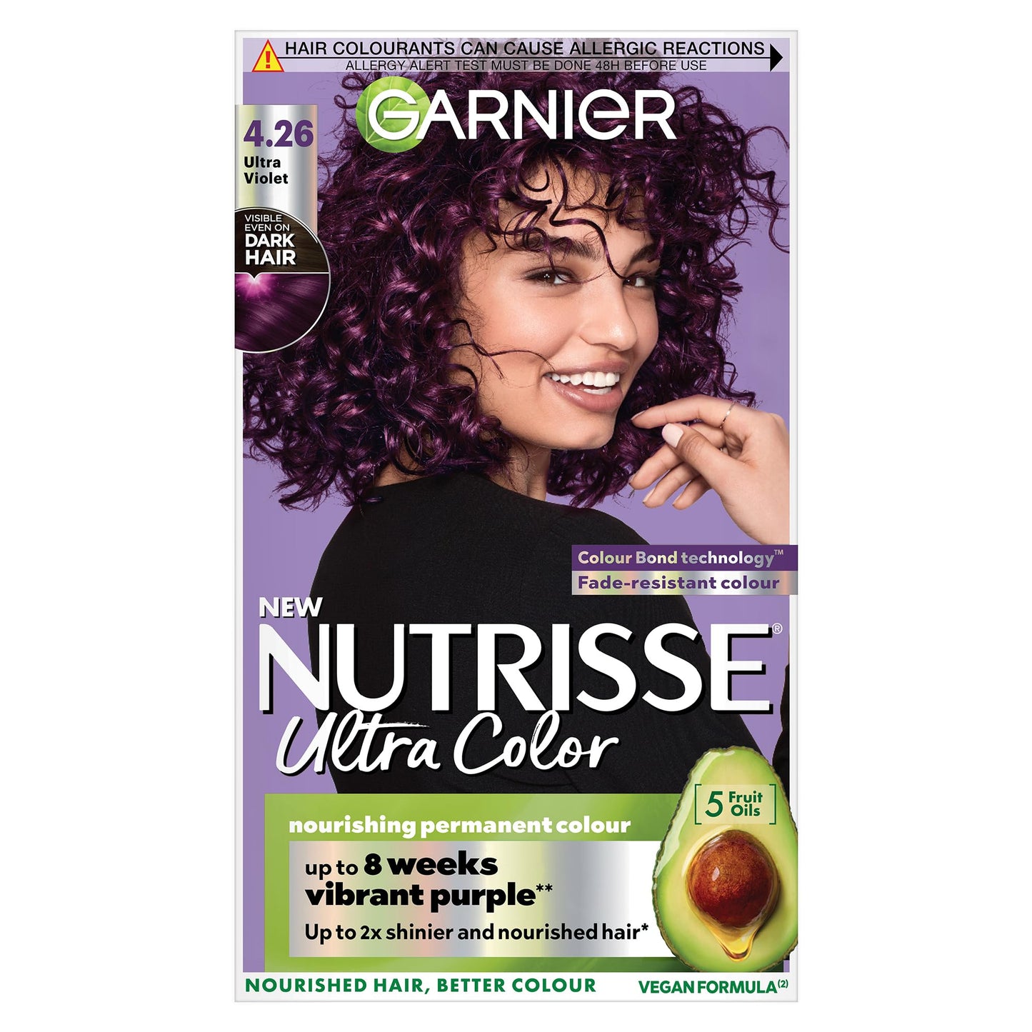 Garnier Nutrisse Ultra Color Permanent Hair Dye, 4.26 Ultra Violet