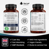 Sea Moss Complex - Pure Irish Sea Moss Capsules with Bladderwrack & KSM Ashwagandha - High Strength Sea Moss Capsule - 120 Fill Vegan Irish Sea Moss Capsules Made in The UK by New Leaf