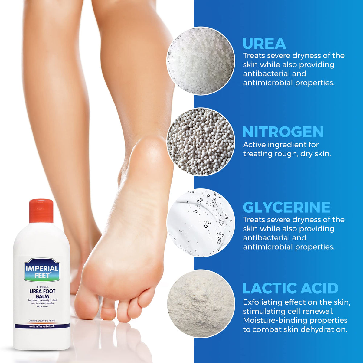 Imperial Feet Urea Foot Balm - Natural Urea Cream for Rough & Dry Skin, Calluses - Cracked Heel Treatment with Cleansing, Moisture-Binding Exfoliating Formula - Wild Herb Antioxidant Extract - 150ml