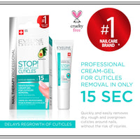 Eveline Cosmetics Nail Therapy Express 15 Second Instant Cuticle Remover Gel-Cream | 12 ml | Nail Strengthening Conditioner | Smooth Hydrated Strong Nails | with Avocado Oil | Beautiful Manicure Look