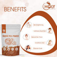Holy Earth 100% Pure Orange Peel Powder 100g (Citrus sinensis) - Organic Citrus Powder for Skin Brightening, Detoxification, & Culinary Uses | Rich in Vitamin C & Antioxidants | Non-GMO, Vegan, Gluten