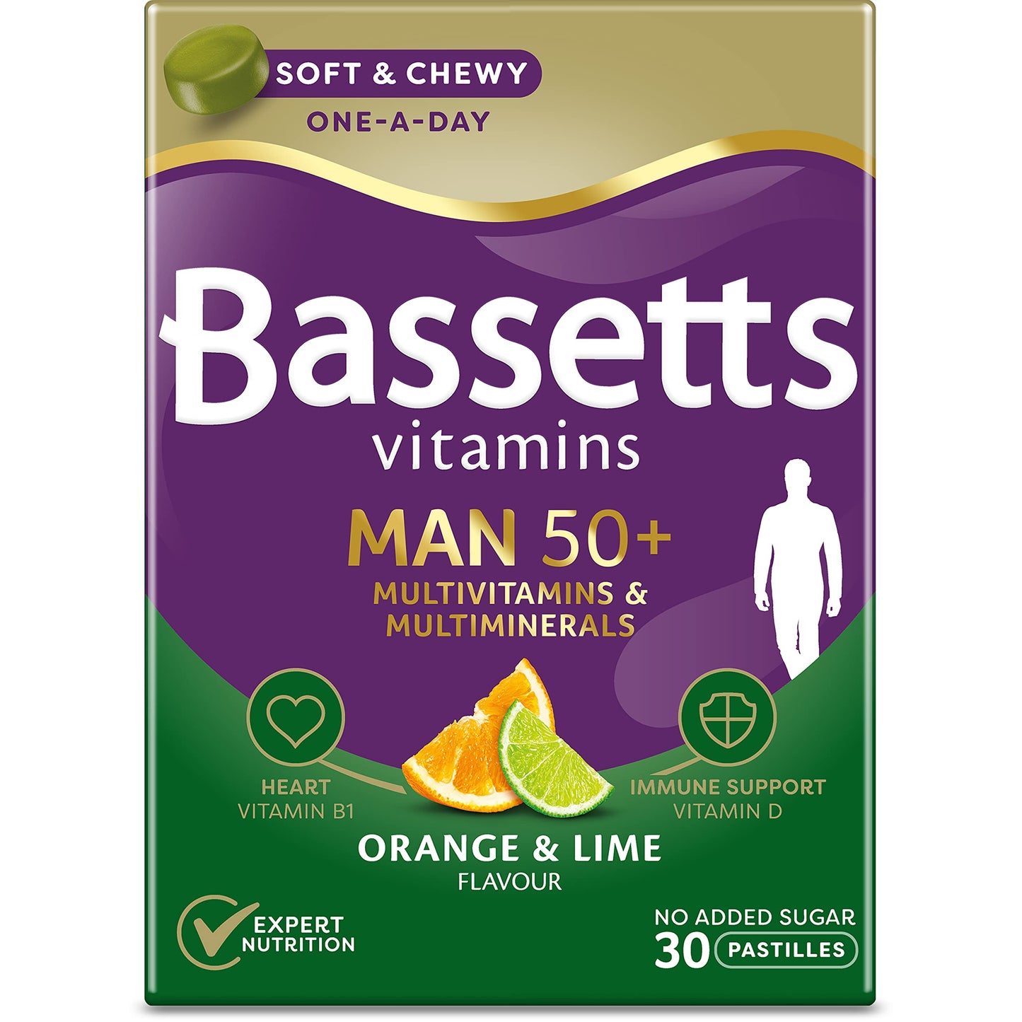 Bassetts Vitamins Bassett's Vitamins Man 50+ Multivitamins & Multiminerals Orange & Lime 30's