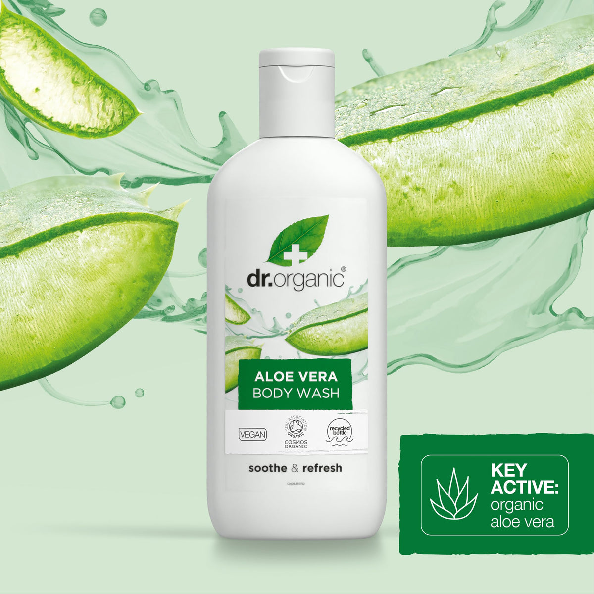 DR ORGANIC Dr Organic, Organic Aloe Vera Body Wash , Natural , Vegan , Cruelty Free , Paraben & SLS Free , Eco Friendly Recyclable Packaging, For Women & Men, Palm Oil Free, 250ml