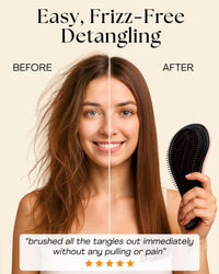 Lily England Detangle Hair Brush for Thick, Curly & Straight Hair - Detangling Hairbrush for Women, Kids & Toddlers with Flexible Bristles - Smooth Detangler for Wet & Dry Hair, Rose-Gold