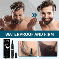 XdealCozyxc 4PCS Beard Pencil Filler for Men, Easy Waterproof Beard Pen (Black)