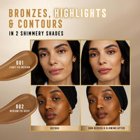 Max Factor Miracle Pure Golden Glow Liquid Bronzer 001 Light to Medium, Sun-Kissed Skin All Year Round, Infused with Hylauronic Acid & Squalene, Creamy Formula, Vegan
