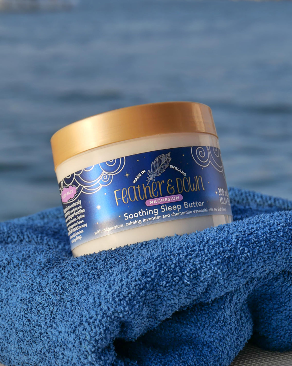 Feather & Down Magnesium Butter for Sleep - Lavender & Chamomile Soothing Body Butter (300ml) to support relaxation in your self care routine.