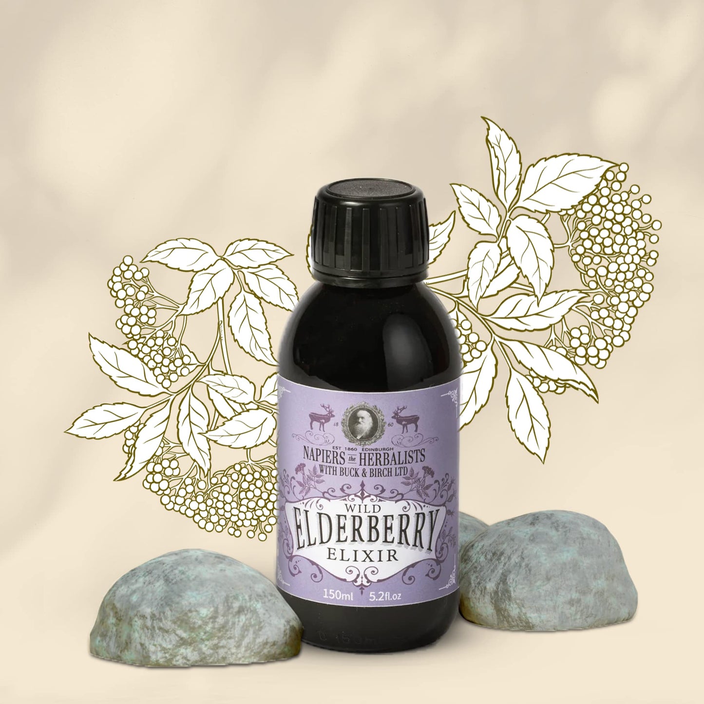 Napiers Wild Elderberry Vitamin C Elixir - Immune System Booster - Alcohol-Free - 150ML