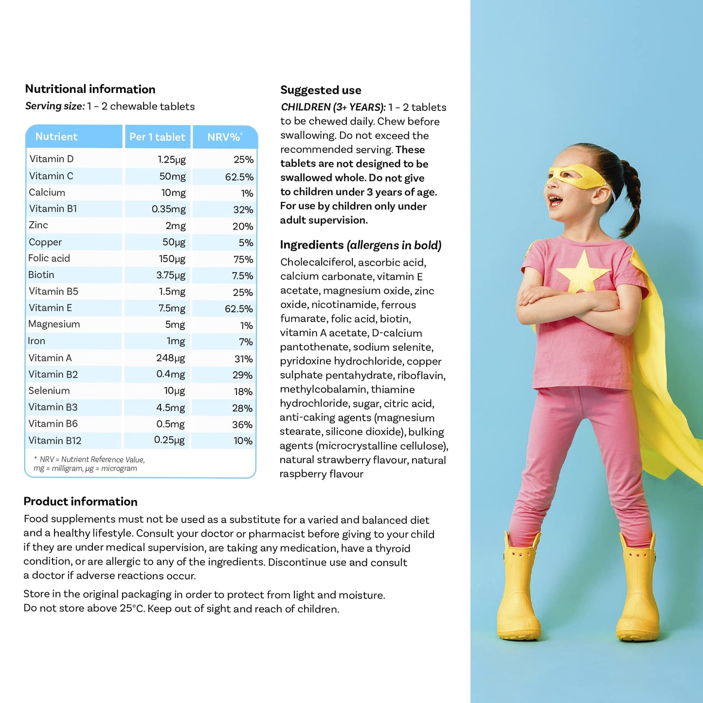 Dr Corbyn Kids' Multivitamin + Minerals - 60 Chewable Tablets | 18 Essential Vitamins and Minerals | Daily Support for Growing Children | Fruity & Tasty Chewable Multivitamin