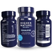Higher Nature - VisualEyes - Supports Vision - Lutein, Zeaxanthin, Bilberry & Essential Vitamins - 10 Active Ingredients - Vegan - 30 Capsules