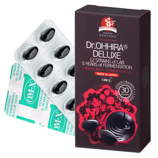 Dr. Ohhira Deluxe 12 Strains of Lab 5 Years of Fermentation Postbiotic Metabolites Vitamins Minerals Amino Acids and Organic Acids Vegan 30 Capsules