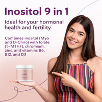 QSTA 4100MG D-Chiro & Myo Inositol Powder - Metabolic Function, Hormonal Balance and Mental Wellbeing - 9-in-1 with Folate 5-MTHF, Chrome, Zinc, Vitamin B6, B12 & D3. PCOS Supplement