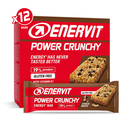Enervit Power Crunchy Energy Bar (Choco Drops, 12 x 40g)