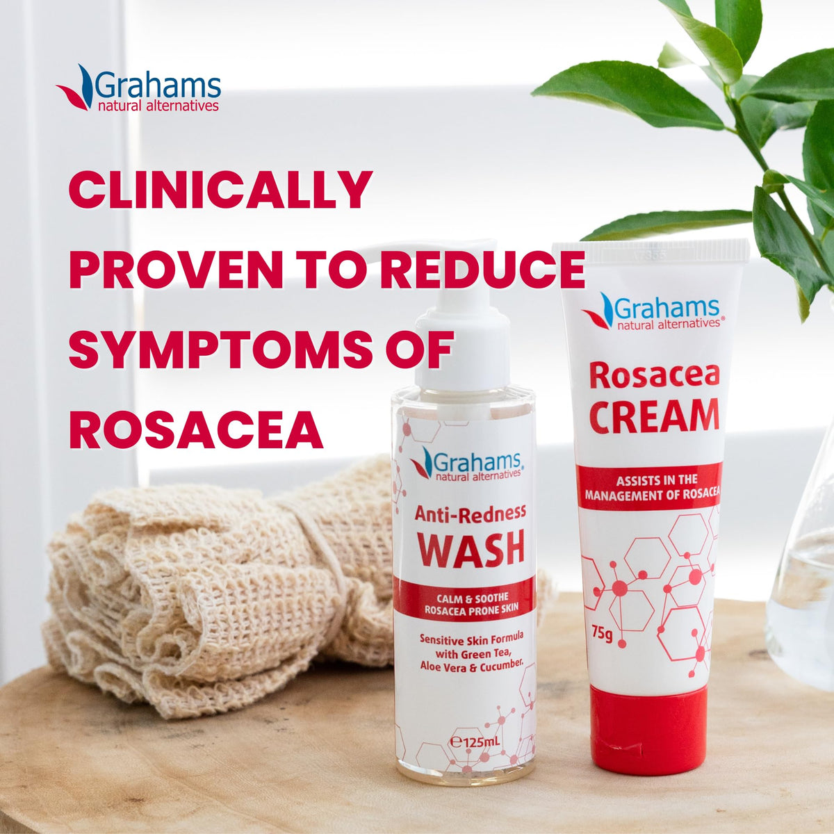 Grahams Natural Anti Redness Face Wash for Rosacea - Facial Cleanser for Redness-Prone, Sensitive Skin (1 x 125ml)