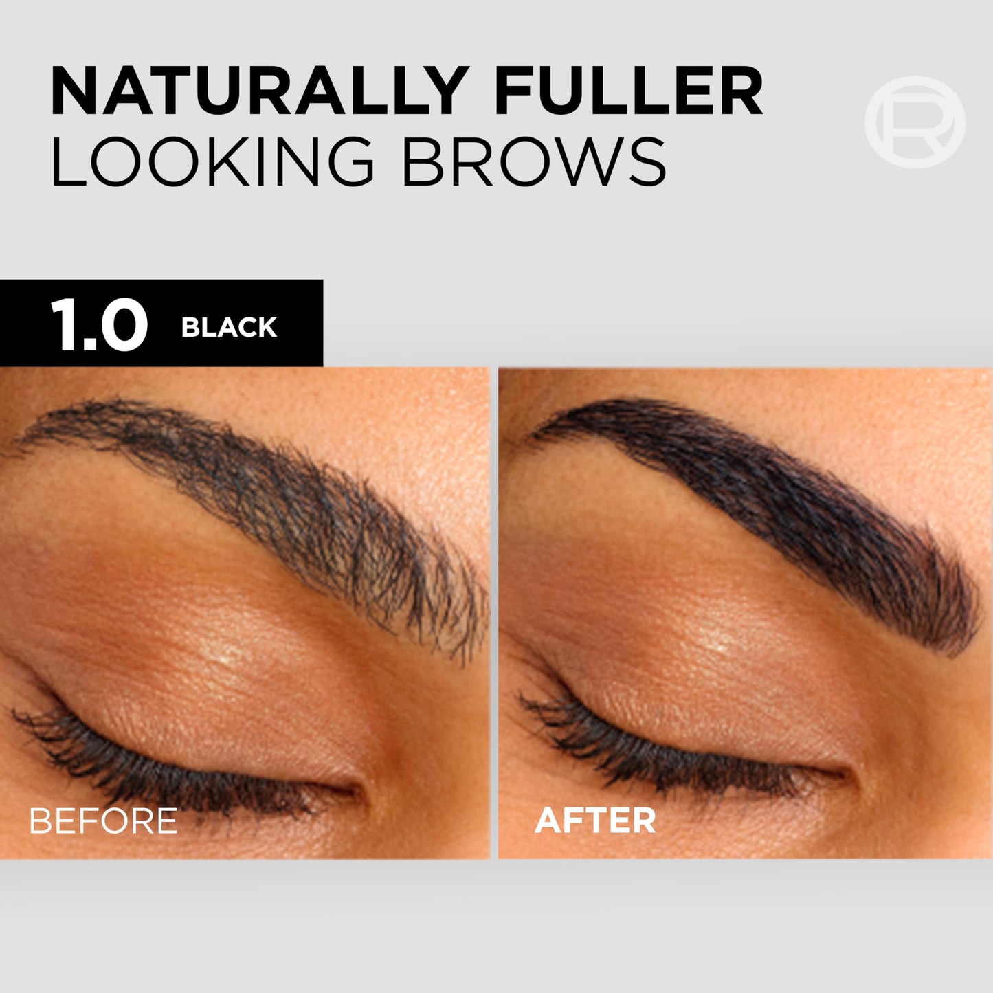 L'Oréal Paris, Semi-Permanent Eyebrow Tint, Lasts up to 5 Weeks, Visible Results in 5 Minutes, Up to 10 Uses, Ammonia Free, Brow colour, Shade: 1.0 Black