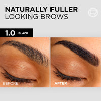 L'Oréal Paris, Semi-Permanent Eyebrow Tint, Lasts up to 5 Weeks, Visible Results in 5 Minutes, Up to 10 Uses, Ammonia Free, Brow colour, Shade: 1.0 Black