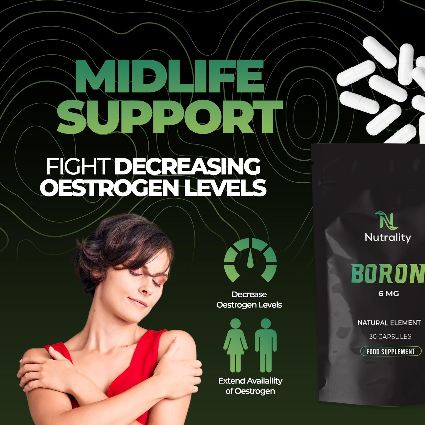 Nutrality Boron 6mg Supplement | Mineral Absorption | 30 Vegan Capsules