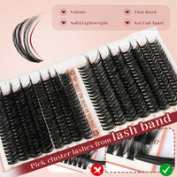 Higu clace Higu Clace Wispy Cluster Lashes Mixed 10-18mm,320PCS Individual Eyelashes, Natural Lash Clusters Cluster Lashes, Eyelash Extensions Easy to Use at Home Eyelashes Clusters (60D+80D V03)
