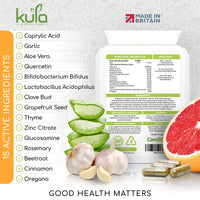 CandiCrush - Candida Cleanse Complex - Herbal Thrush Tablets - Natural Candida Treatment for Women and Men with Probiotic Live Friendly Bacteria for Yeast Infection - 60 Vegan Capsules