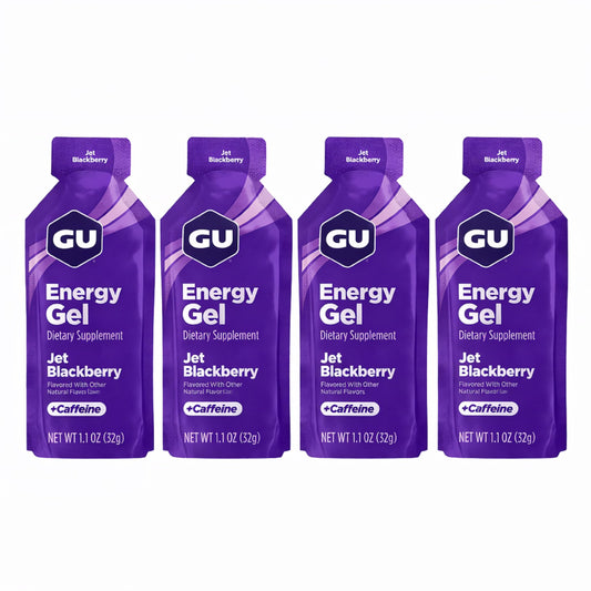GU Gu Energy Running Gels - 4 Gel Taster Pack - Sports Energy Gels For Running , Cycling, Triathlon (Jet Blackberry)