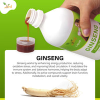 Ved Ginseng Liquid Food Supplement (500 ml) - with Siberian & Panax Ginseng - Supports Energy and Vitality - for Improved Concentration.
