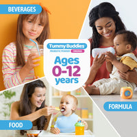 Tummy Buddies Probiotic Powder for Babies, Children and Mums - 7 Strain Pro Bio Culture Complex with Prebiotics (FOS) – Gut Friendly Bacteria for Infants and Kids 0-12 Years – 60g - 60 Days Supply