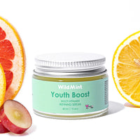 WildMint Youth Boost Natural Face Serum | Hydrating Anti-Aging Serum for Sensitive, Dry, Mature & Menopause Skin | Hyaluronic Acid & Vitamin C | UK Made Vegan & Cruelty-Free Skincare | 30ml