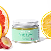 WildMint Youth Boost Natural Face Serum | Hydrating Anti-Aging Serum for Sensitive, Dry, Mature & Menopause Skin | Hyaluronic Acid & Vitamin C | UK Made Vegan & Cruelty-Free Skincare | 30ml