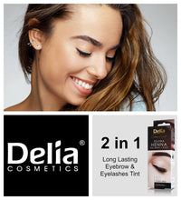 Delia Cosmetics - DARK BROWN Eyebrow & Eyelashes Tint, Innovative Formula, Easy 15 Applications, Full Treatment Kit