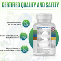 SigmaBiotics Pregnancy Multivitamin | 800 µg Folic Acid, Iron, Vitamins D3 and C, Omega-3, B Complex, Zinc and Probiotics, Prenatal Support for Mom’s Energy, Immunity, and Baby's Growth | 90 Tablets