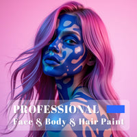 YBUETE Blue Face Body Paint Stick, Cream Shimmer Face Body Painting Kit for Halloween Skeleton Skull Clown Cosplay Makeup, Full Coverage Foundation Painting for Prom Party SFX