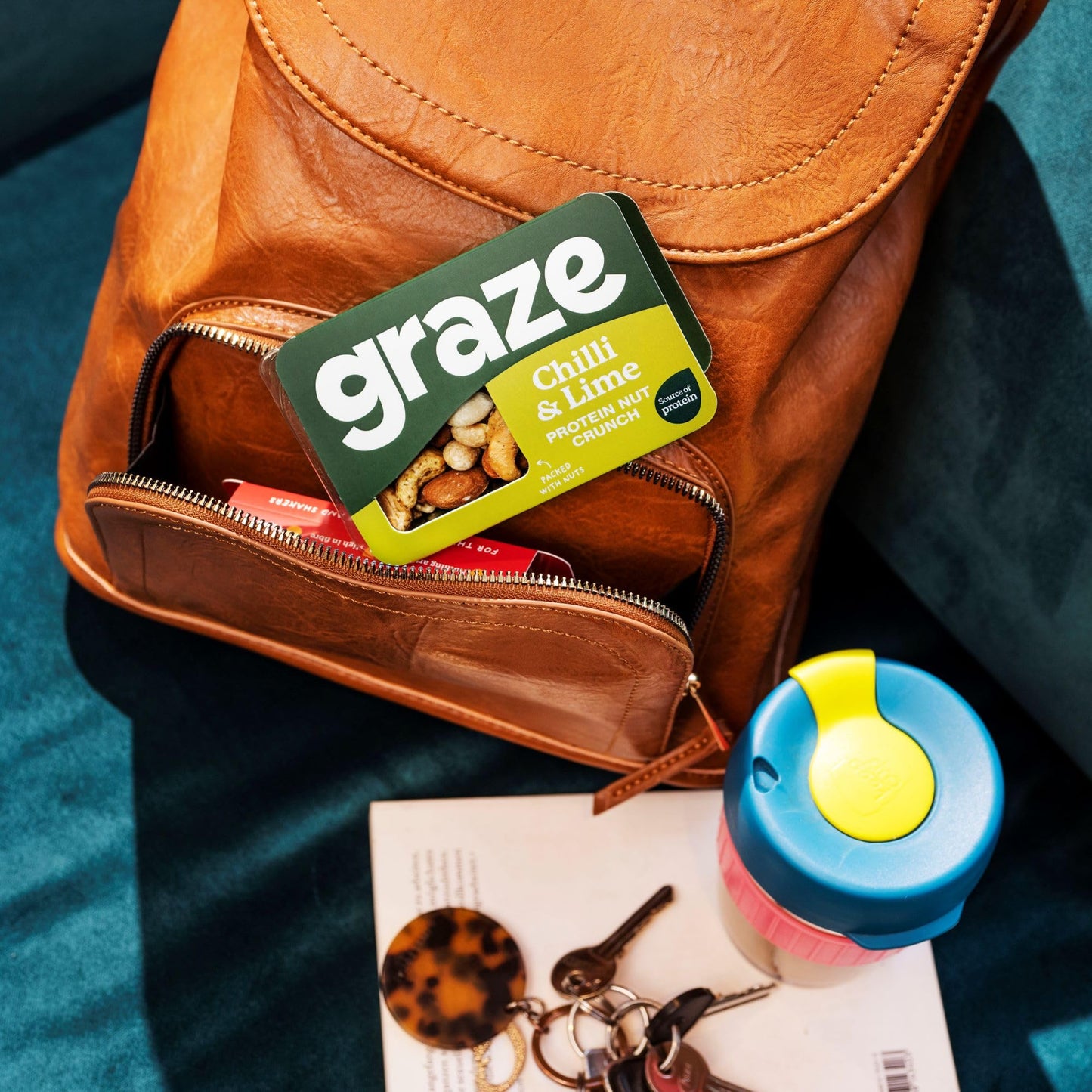 GRAZE Graze Punchy Chilli and Lime Nutty Protein Power - Vegan Snacks, Low calorie snacks - Natural Flavours - Packaging may vary - (9 x 38g Snacks)