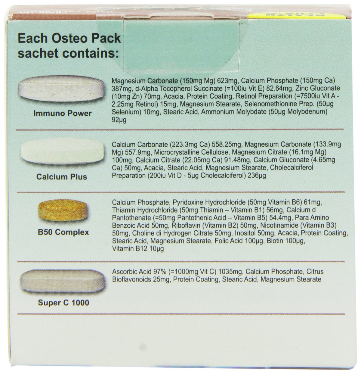 Health Plus Osteo Pack Bone Health Daily Supplement - 28 Day Supply
