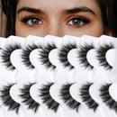 Himirell False Eyelashes 6D Lightweight Natural Comfortable 7-14 mm Demi Wispy Cat Eye Lashes Clear Band Daily Eyelashes Strips Fluffy Soft Fake Eyelashes Packs