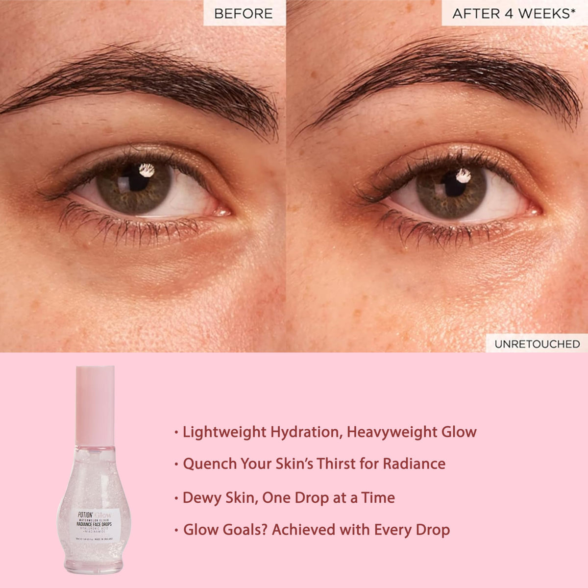 Katsy Style Watermelon Elixir Radiance Face Drops | Hydrating Serum with Hyaluronic Acid & Niacinamide | Brightening & Plumping Face Serum 50ml