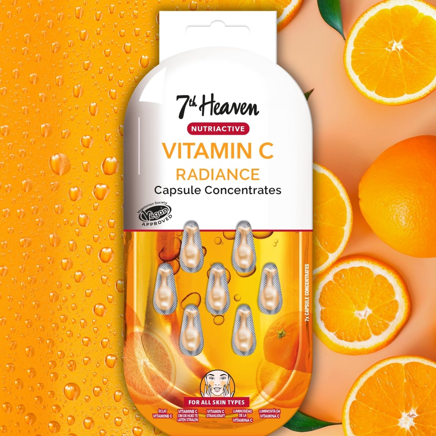 7th Heaven Vitamin C Capsule Concentrates (7 Day Supply). Daily Glow Cream. Brightening Vitamin C Capsules for Face Care (all Skin Types). Vegan Vitamin C Serum for Face - Genuine 7th Heaven Skin Care